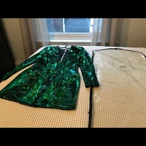 Balmain/ H&M collaboration--Green sequin dress.